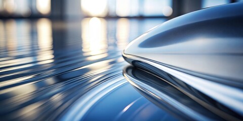 A close-up image of a smooth and reflective surface, shiny, reflective, smooth, texture, background, material, clean, sleek
