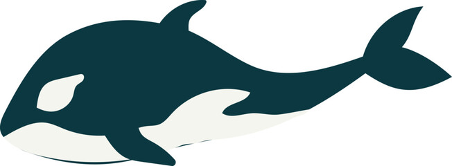 Obraz premium Orca Whale Illustration in Minimalist Style.