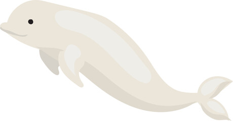 Beluga Whale Minimalist Vector Illustration.