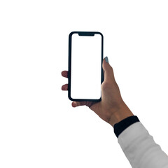 Transparent smartphone screen mockup png isolated on white