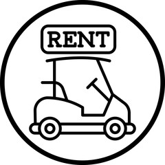 Fototapeta premium Buggy Rental icon style