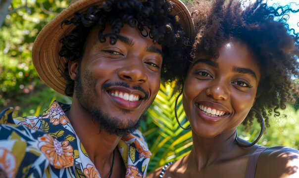 A man and a woman are smiling at the camera - Powered by Adobe