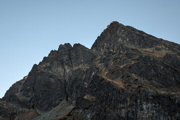 Mountain peaks of the High Tatras, mountain landscape.
