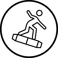 Snowboarder Male icon style