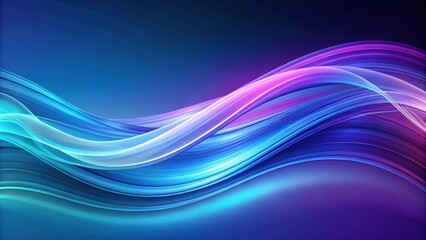 Obraz premium Abstract blue and purple wave background with flowing lines and curves, abstract, blue, purple, wave, background, flowing