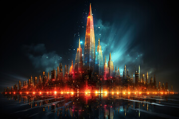 Fototapeta premium Wonderful Abstract futuristic background. Futuristic Sci-Fi City