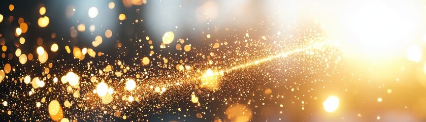 Obraz premium Glowing Particles Sparkling Light Burst Over Dark Background