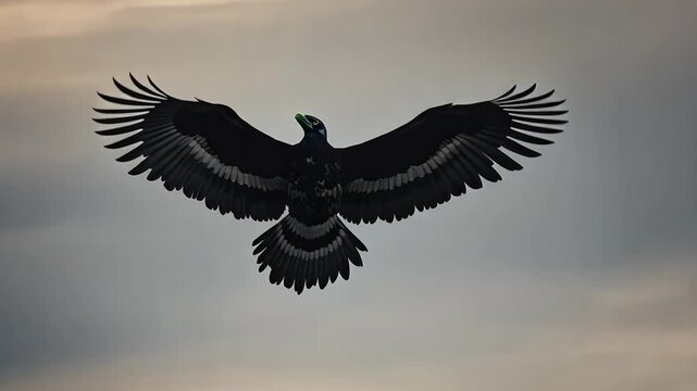 big soaring wild vulture bird eagle silhouette predator black flying