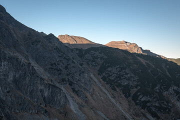Mountain peaks of the High Tatras, mountain landscape.
