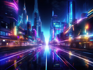 Obraz premium Wonderful A digital illustration of a leased line internet connection between two modern buildings