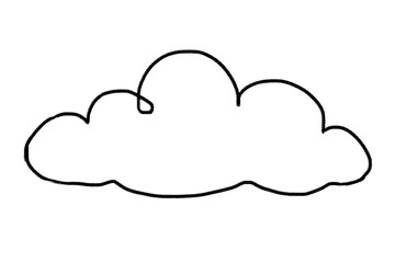 Fototapeta premium Cloud doodle png sticker, simple design transparent background