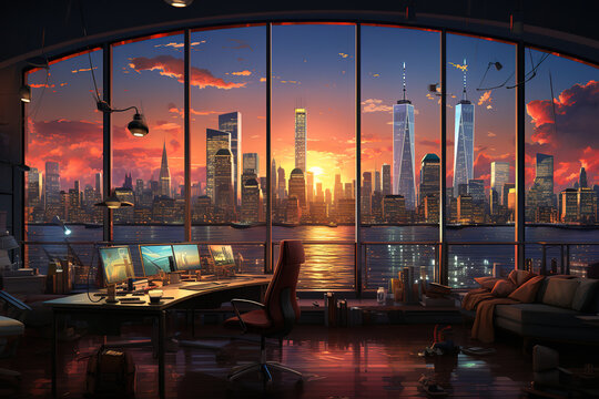 Gorgious framing perspectives, digital art illustration