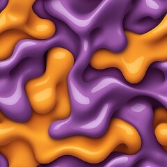 Obraz premium Colorful seamless abstract pattern featuring vibrant purple and orange fluid shapes creating a dynamic visual experience