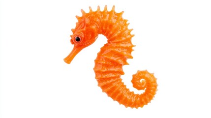 Fototapeta premium Orange Seahorse Aquatic Animal Ocean Life Marine Wildlife Underwater World Sea Creature Isolated
