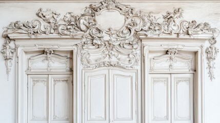 Obraz premium Elegant and Ornate Baroque Style Doors with Intricate Carved Details