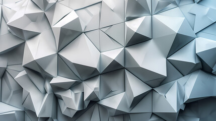 Obraz premium Abstract Geometric Texture: A mesmerizing abstract background featuring a textured surface of interlocking geometric shapes, rendered in shades of gray and blue.