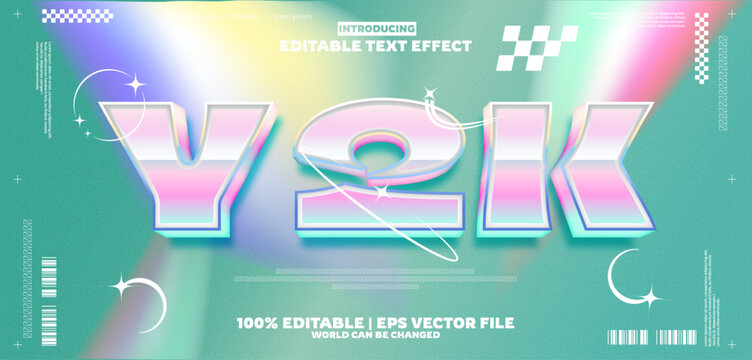 New y2k editable text effect in modern trend style