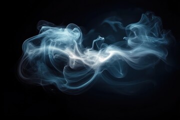 Ethereal Smoke Pattern on Black Background in Minimalist Style
