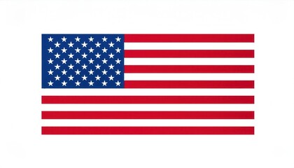 Fototapeta premium USA Flag with 50 Stars and 13 Red and White Stripes Symbolizing National Unity and Freedom. Perfect for Patriotic Holidays, Independence Day, Veterans Day, and Memorial Day Celebrations and Decor
