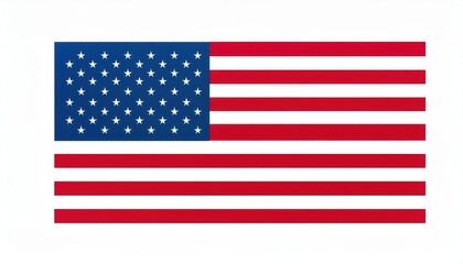 USA Flag with 50 Stars and 13 Red and White Stripes Symbolizing National Unity and Freedom. Perfect for Patriotic Holidays, Independence Day, Veterans Day, and Memorial Day Celebrations and Decor