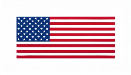 Obraz premium USA Flag with 50 Stars and 13 Red and White Stripes Symbolizing National Unity and Freedom. Perfect for Patriotic Holidays, Independence Day, Veterans Day, and Memorial Day Celebrations and Decor