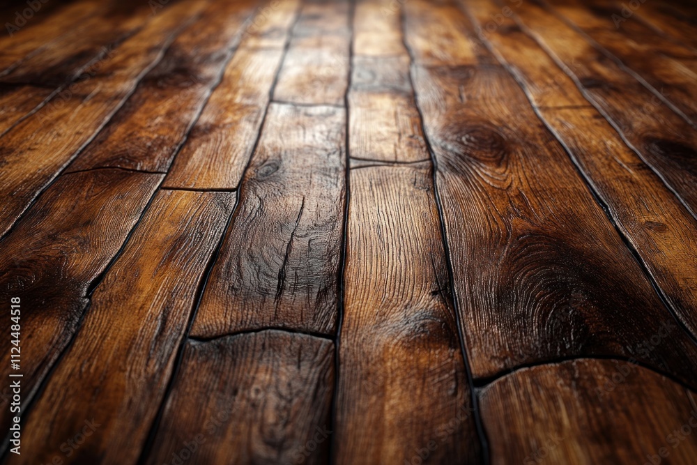 Poster old wooden plank rustic texture grain hyperrealism blank space isolated background rough worn dark d