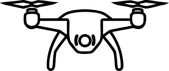 A sleek, minimalist vector illustration of a drone featuring four propellers, perfect for technology and innovation themes.