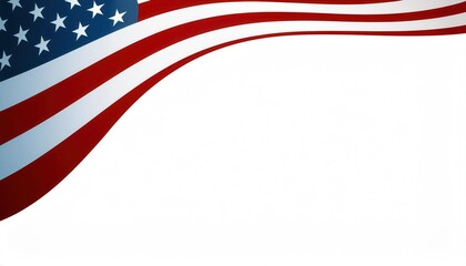 Fototapeta premium Wave Like USA Flag Design Featuring Stars and Stripes in Red, White, and Blue. Ideal for Patriotic Holidays, Memorial Day, Independence Day Banners, Social Media Graphics, and Event Posters