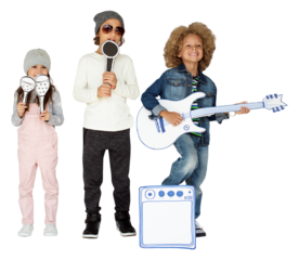 Children  Music Band png, transparent background