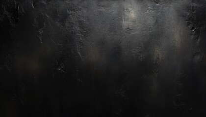 Moody Abstract Black Grunge Texture Dramatic Background with Soft Gray Hints and Vignette