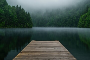 Fototapeta premium A close-up of a polluted water body with a cityscape in the background, showing environmental impact. Beautiful simple AI generated image