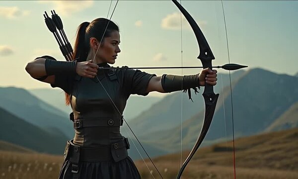 archer aiming at the target