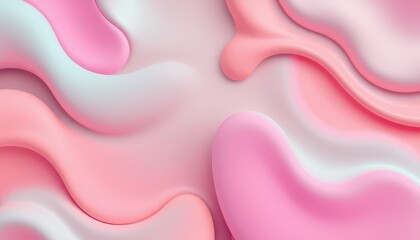 Obraz premium Abstract Pink and White Fluid Wave Design