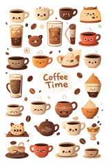 Cute illustrations with the words 