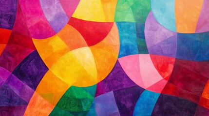 Vibrant Abstract Shapes for Modern Interiors, an artistic canvas piece bursting with color, designed to inspire creativity and enhance contemporary spaces.