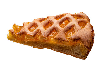 Slice of apricot shortcrust pie