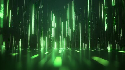 Surging crypto value is depicted by rising green candlesticks. This graphical representation visualizes volume and time intervals. 