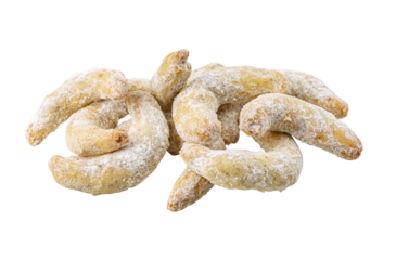 Traditional Christmas vanilla crescents cookies