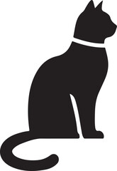 Cat silhouette vector illustration set. isolated black silhouette of a cat collection.