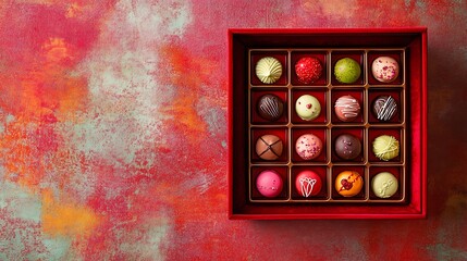 Assorted Gourmet Chocolates In A Red Box
