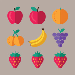 Sweet ripe fruits and berries on white background