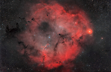 A cosmic nebula ic 1396, photographed through an amateur telescope.