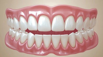 Obraz premium 3D model of human teeth and gums for dental illustration.