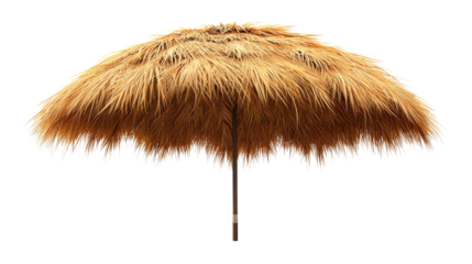 straw umbrella isolated on white background