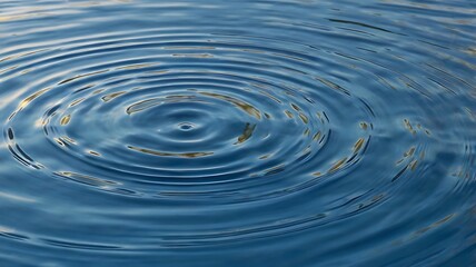 Concentric Water Ripples Expanding Outward From Center