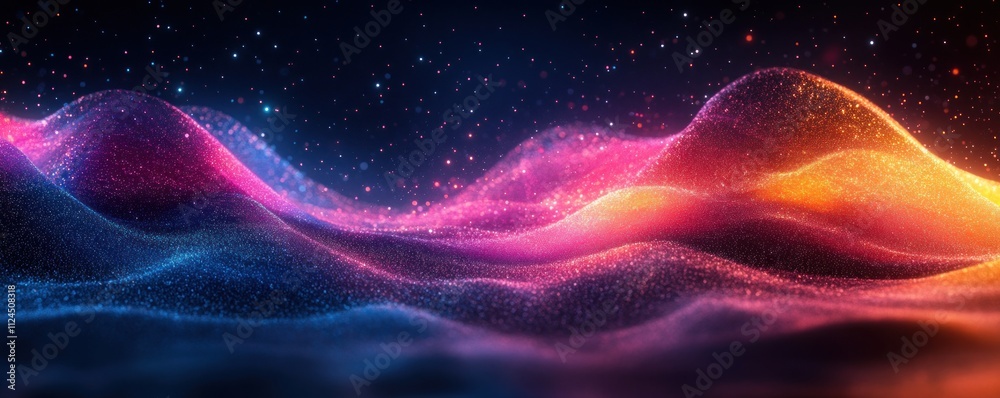 Leinwandbilder futuristic abstract digital background with colorful light waves for technology and science