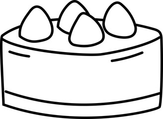 Outline Drawing of a Dessert Cake.