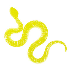 Yellow snake png sticker, textured animal on transparent background