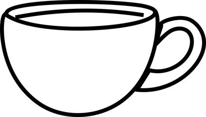 Minimalist Coffee Cup Line Art Illustration.