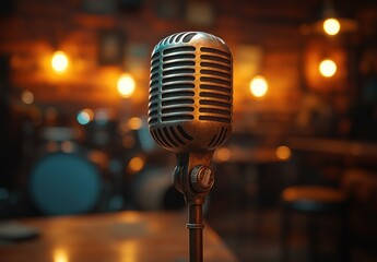 microphone vintage radio studio broadcast audio music sound equipment communication media news entertainment technology